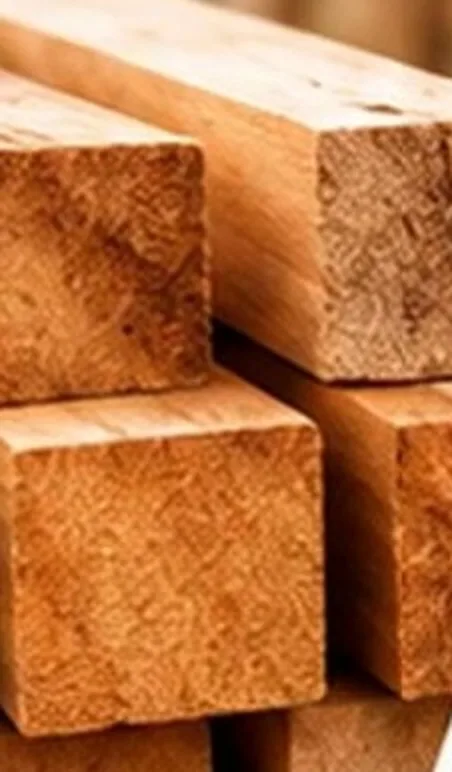 Vigas de madera de sección cuadrada